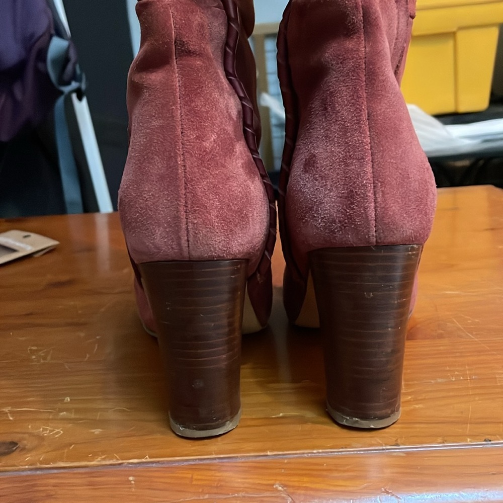 LES SOULIERS SEZANE Gabriella Rust Suede Tall Boot - Picture 10 of 10